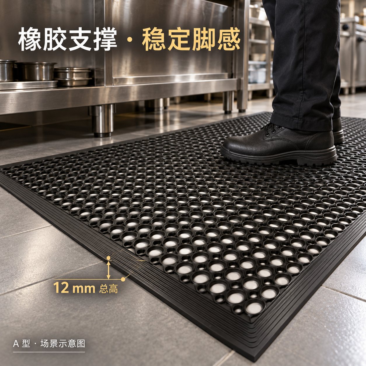 橡胶支撑，稳定脚感