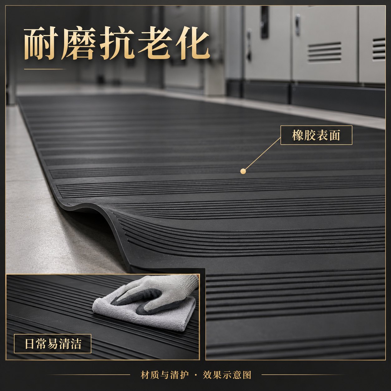 橡胶表面，兼顾日常使用与维护